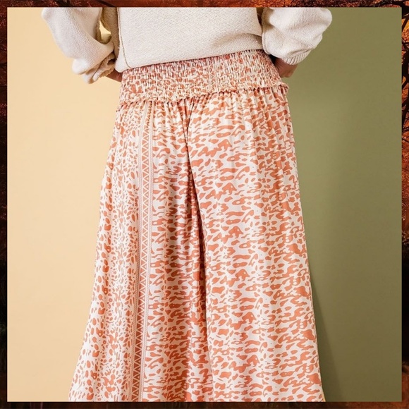 easel Pants & Jumpsuits Easel Its A Special Day Smocked Waist Wide Leg Pleated Flowy Palazzo